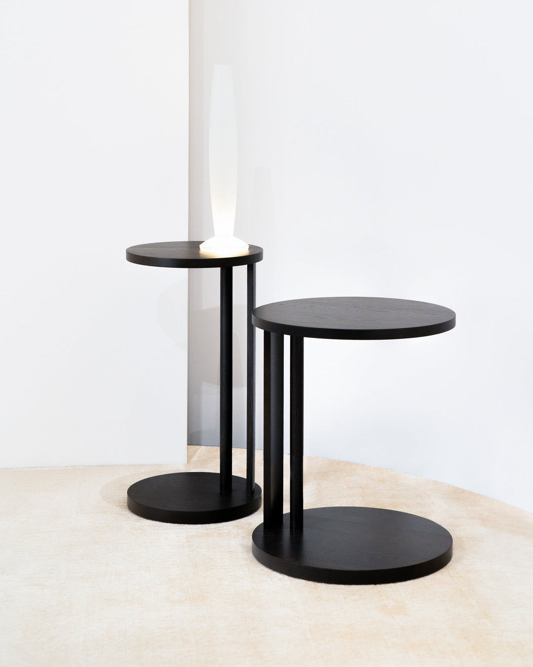 Bijzettafel S met Licht Beuk Zwart Aura