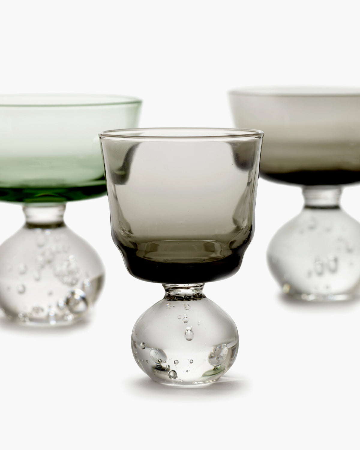 Serax - Bela Silva - Glas op Voet M Smoky Grijs Eternal Snow - Set van 6