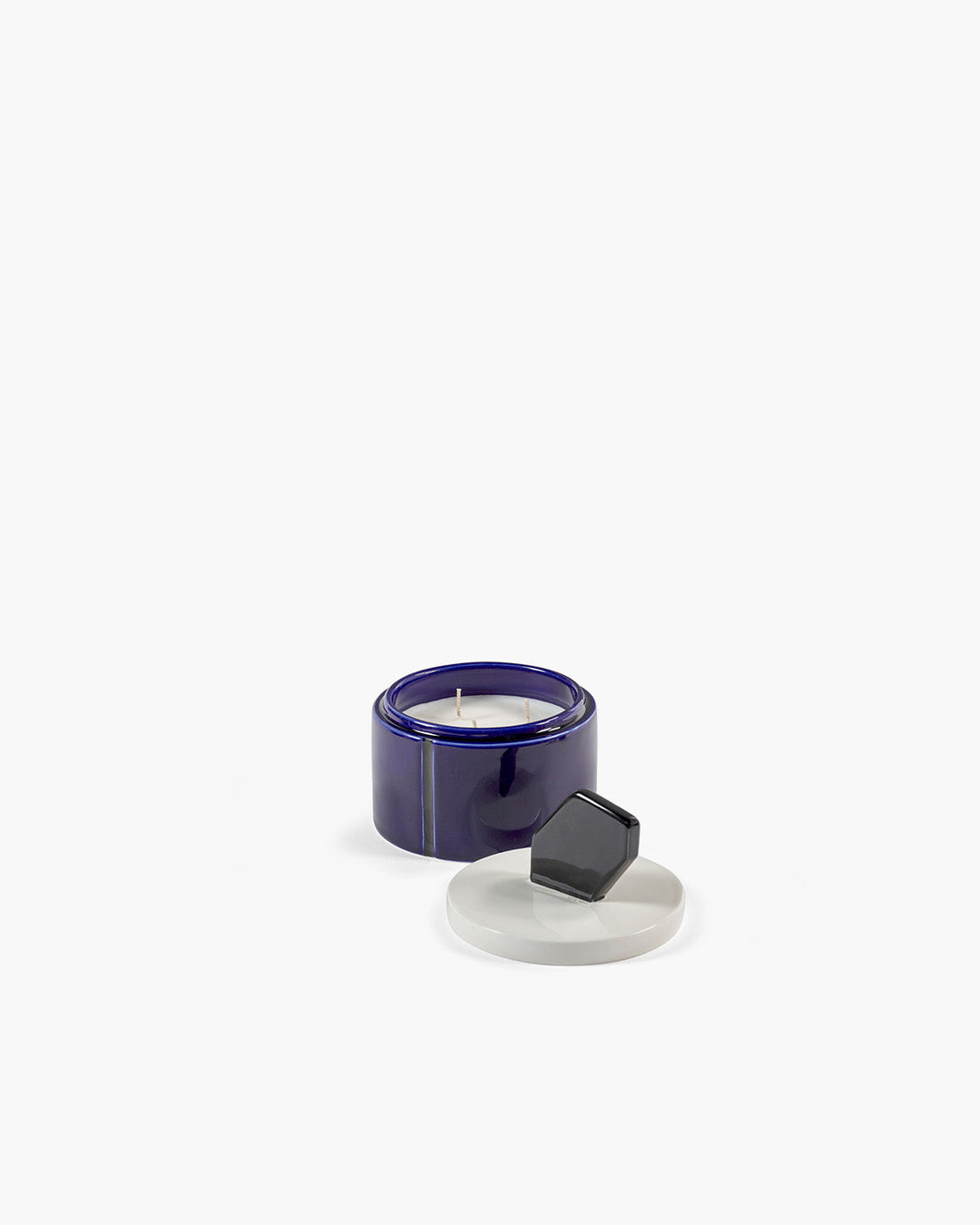 Geurkaars M Blauw Zwart Candela 01