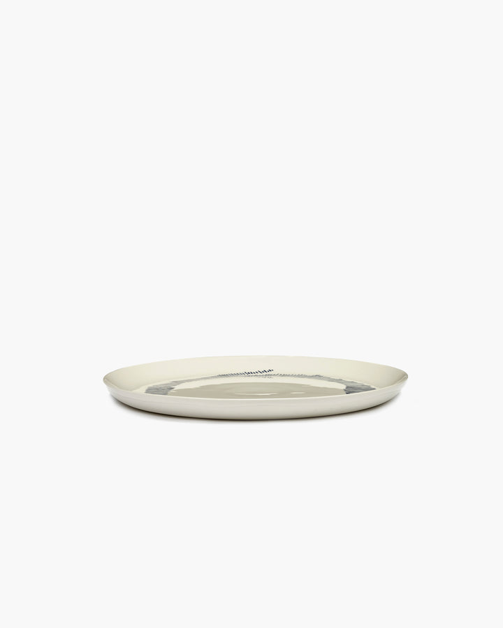 Serax - Ottolenghi - Bord L Wit Stripes Blauw Feast - Set van 2