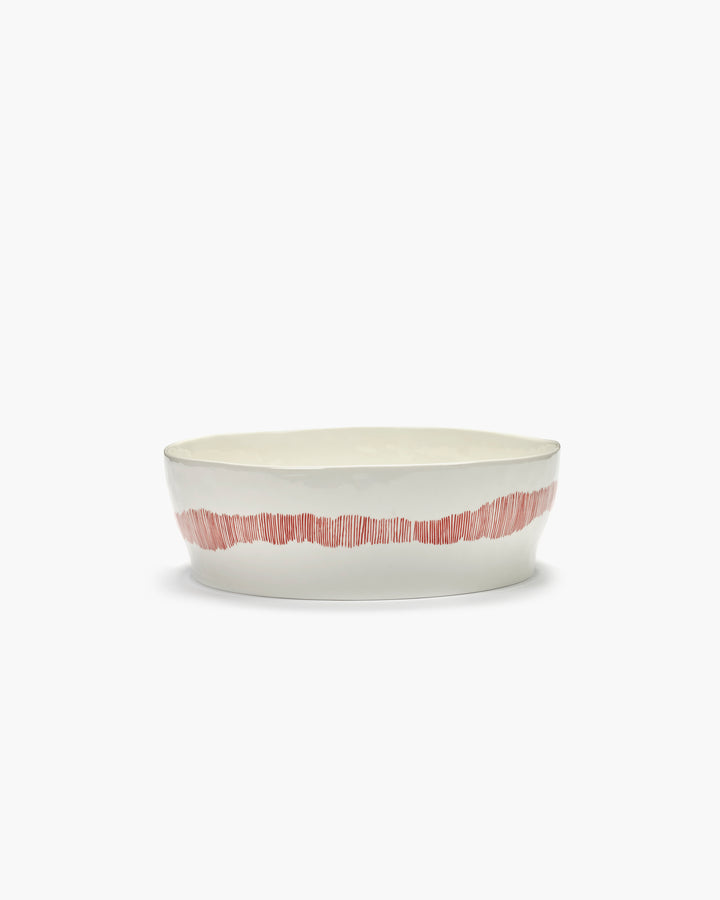 Serax - Ottolenghi - Saladekom Wit Stripes Rood Feast
