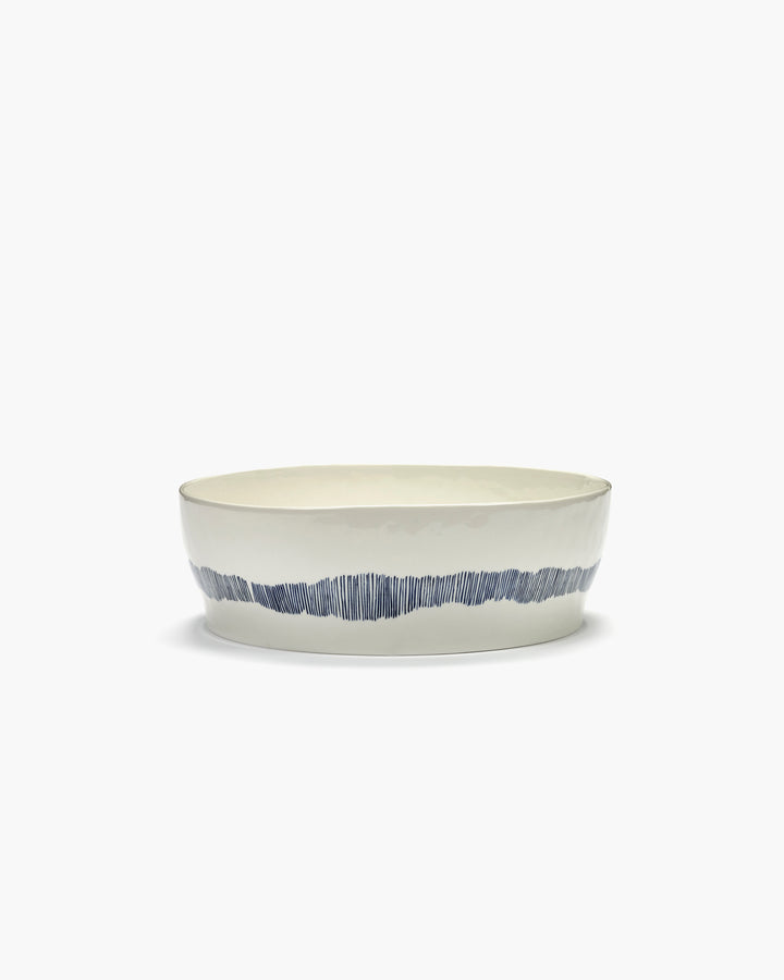 Serax - Ottolenghi - Saladekom Wit Stripes Blauw Feast
