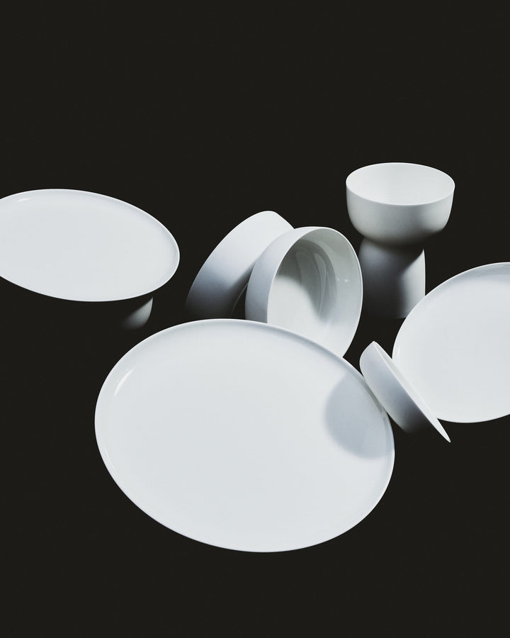 Bord Laag XXL Wit Base - Set van 4