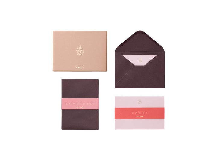 Kaart &amp; Enveloppe Set - Thanks - Beige