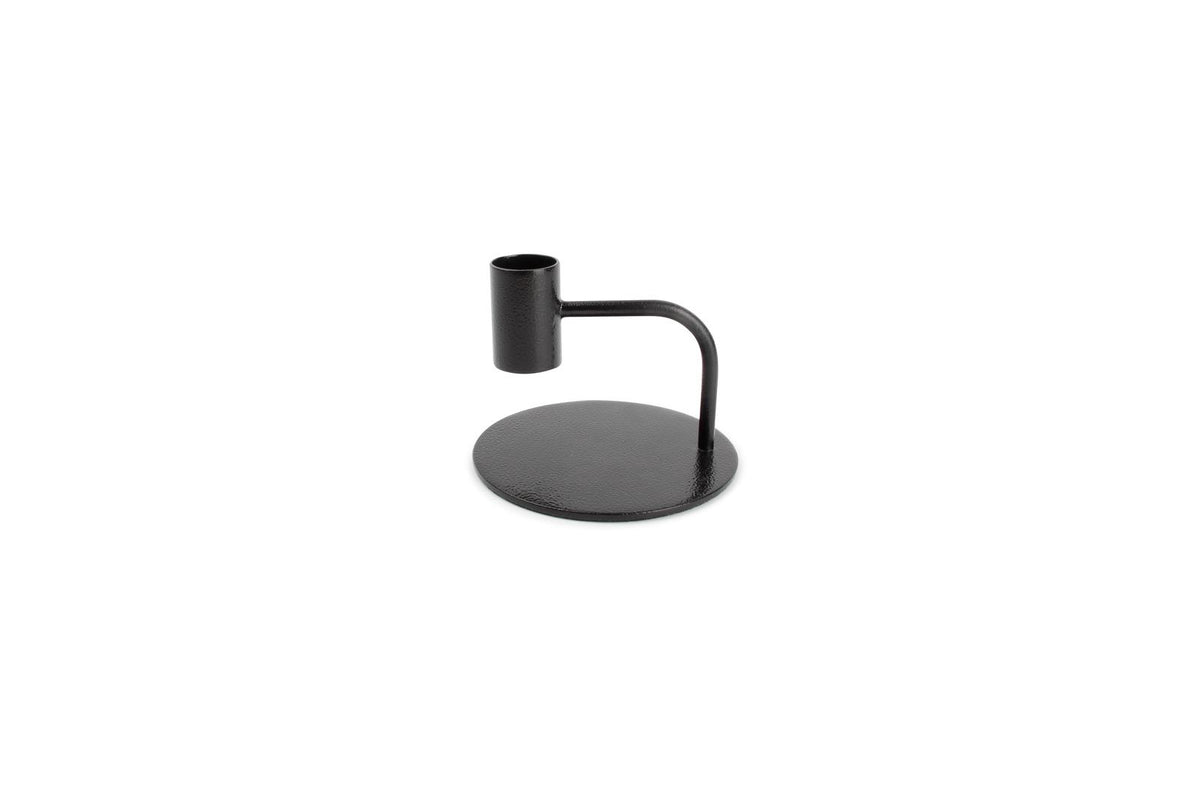 Kandelaar 10xH8cm metaal zwart Pillar