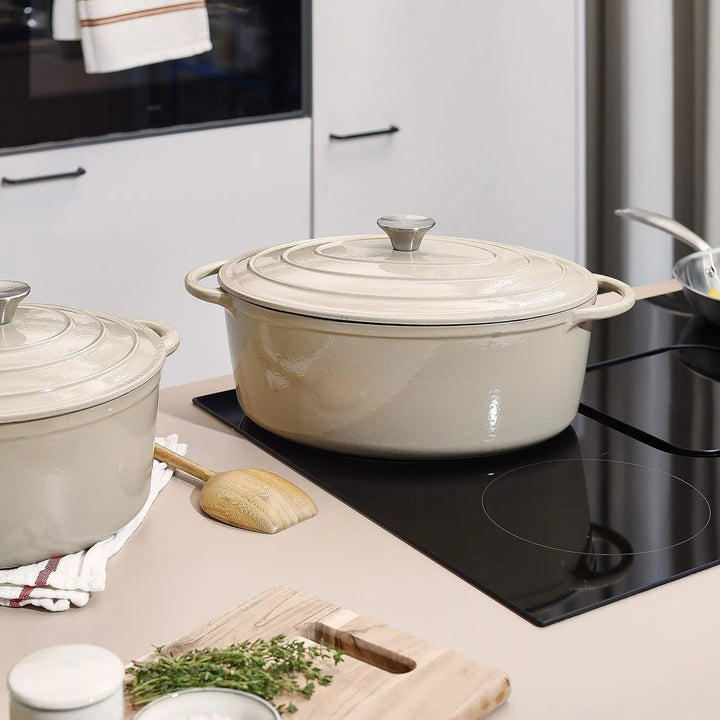 Kookpot 41x26cm gietijzer beige Ferno
