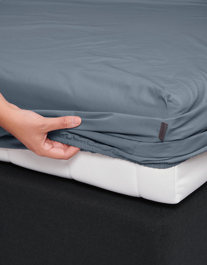 Essenza | Minte Hoeslaken - 90x210, Denim Blue