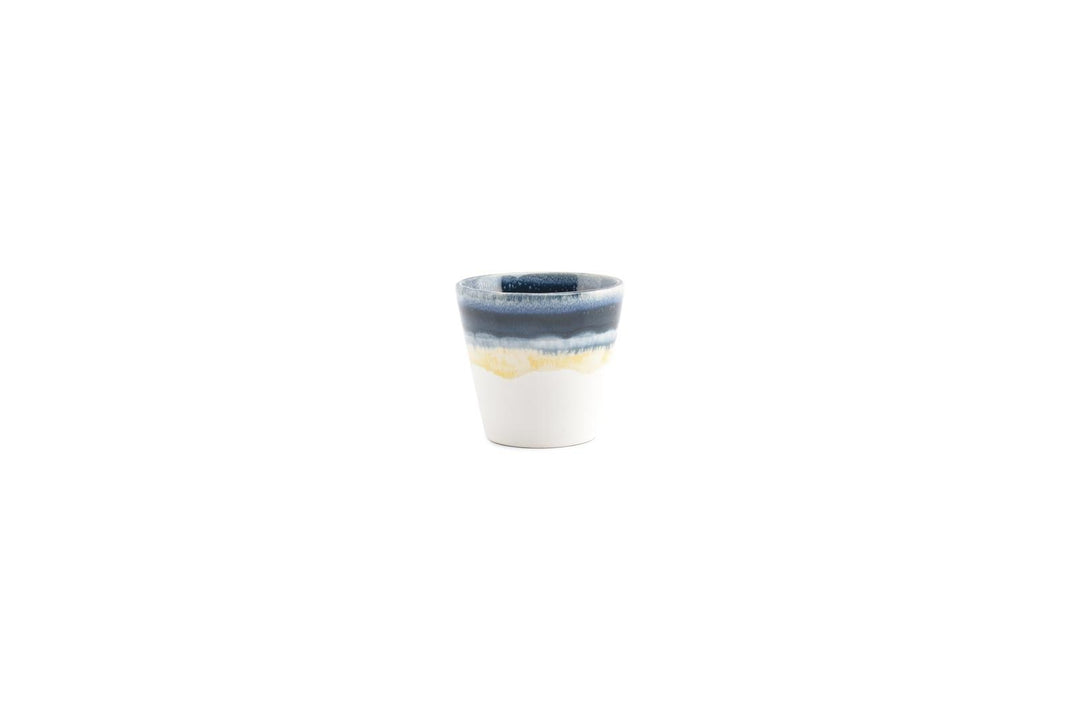 Mokkakop 10cl blauw Flow - Set van 4