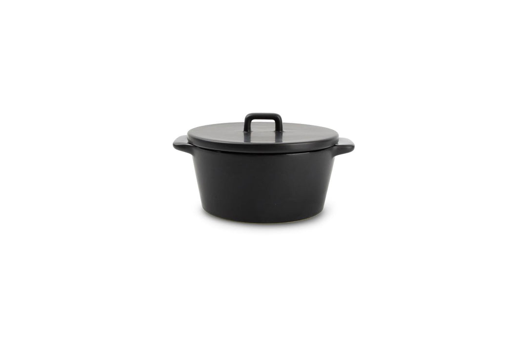 Ovenschaal 15/10xH5,5cm met deksel zwart Ardo