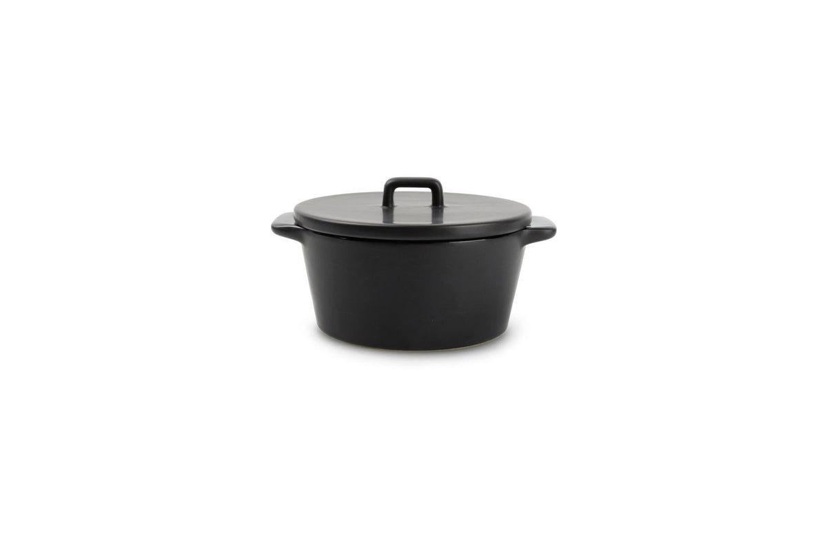 Ovenschaal 15/10xH5,5cm met deksel zwart Ardo