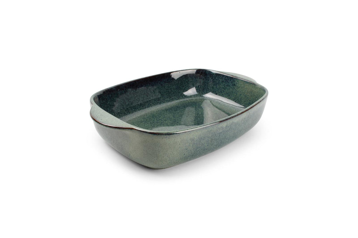 Ovenschaal 39/33x25,5xH8,5cm groen/blauw Meridian