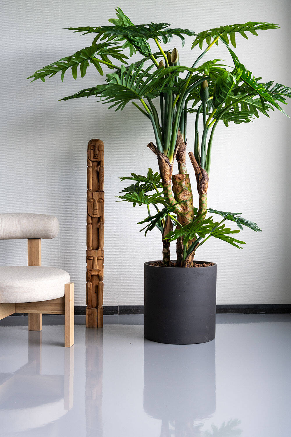 Pottery Pots - Bloempot Puk L, Zwart Washed