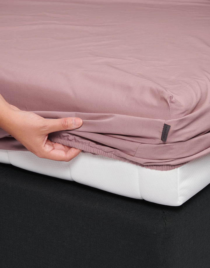 Essenza | Premium Percale Hoeslaken - 140x200, Woodrose