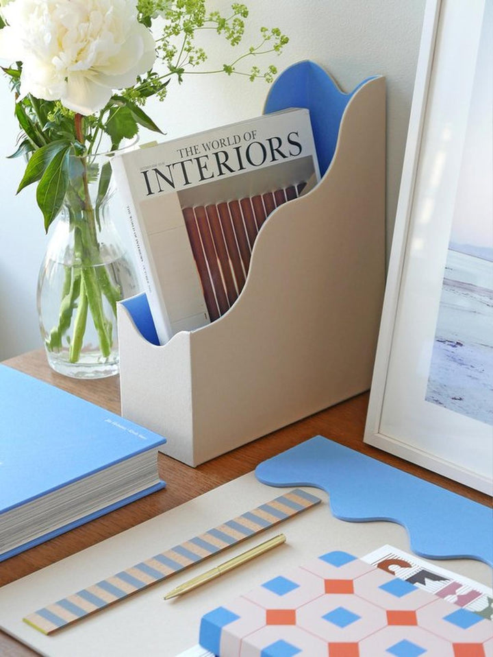 Printworks Bureau Onderlegger - Beige/Blauw