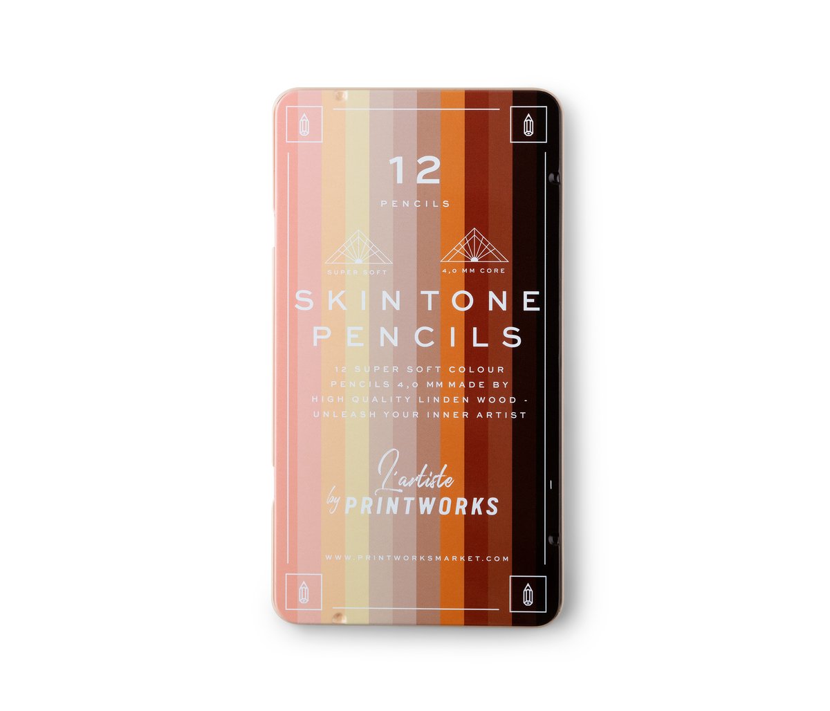 Printworks Kleurpotloden set van 12 - Skin tone