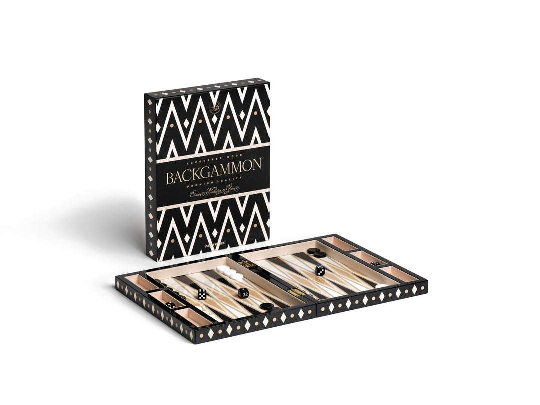 Printworks Spel - Backgammon Lacquered - Zwart