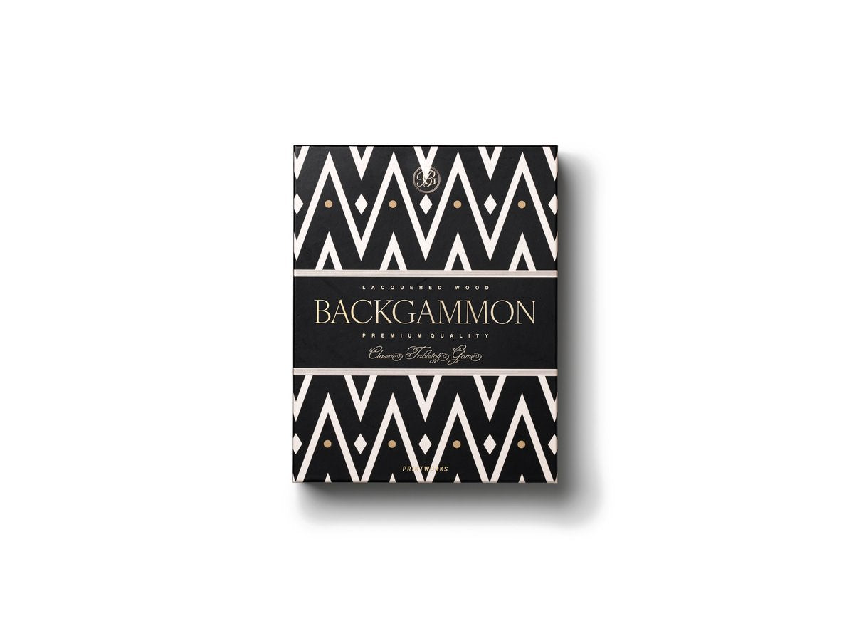 Printworks Spel - Backgammon Lacquered - Zwart