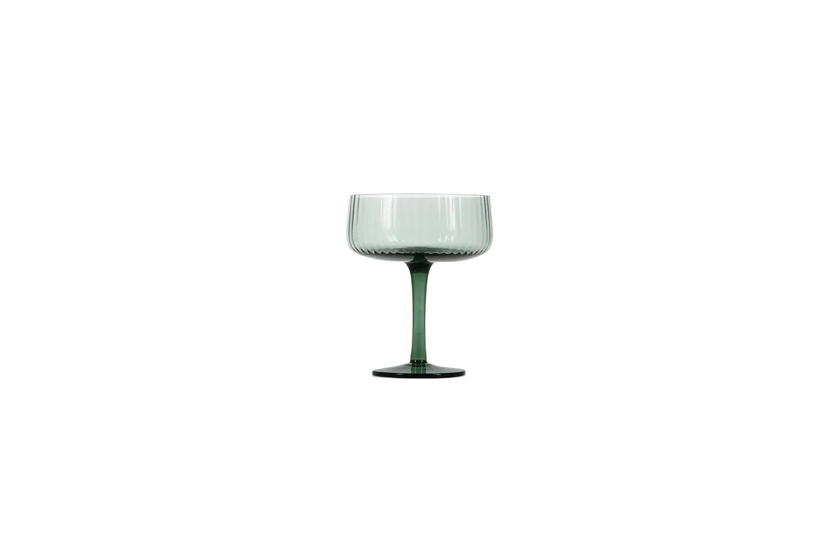 Salt & Pepper - Champagneglas 23cl coupe donkergroen Ray - set/4