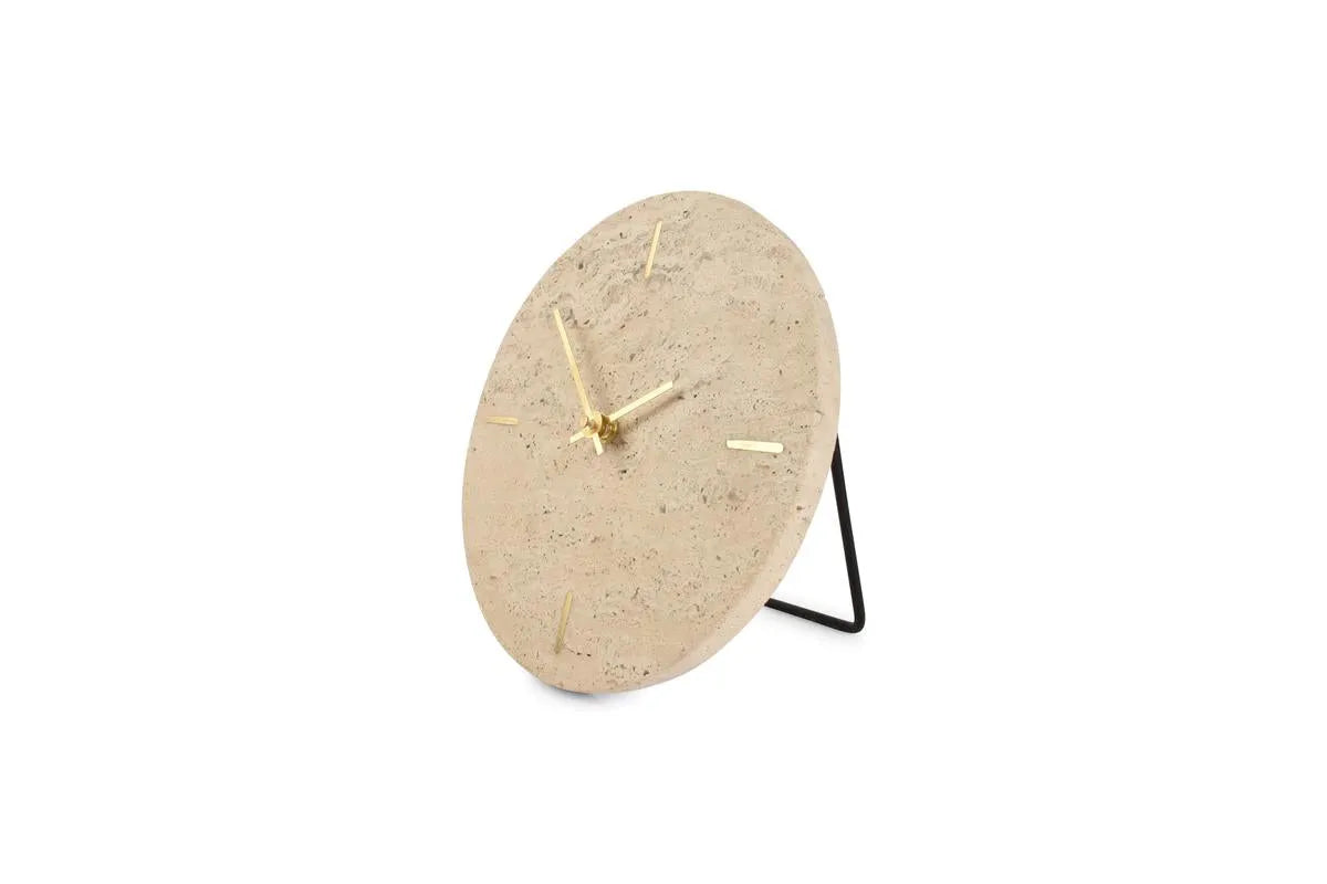 Salt & Pepper - Tafelklok 20cm Travertijn Beige Zone
