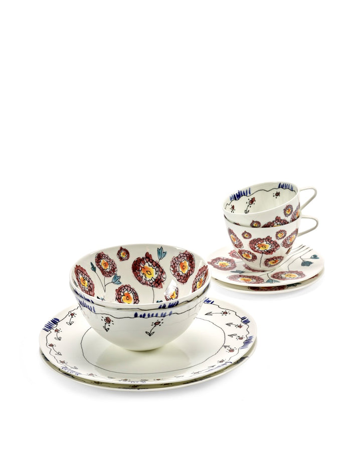 Serax - Marni - Ontbijtset 8 Stuks Anemoon Milk