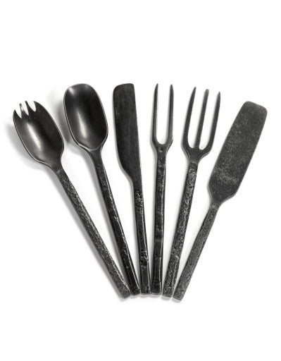Serax - Merci - PRIKVORK ANTRACIET STONEWASH MERCI - Set van 6