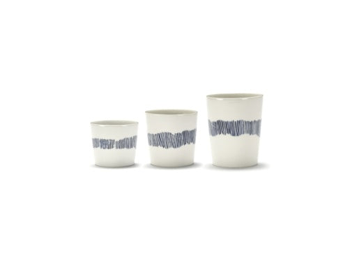 Serax - Ottolenghi - KOFFIEKOP WIT STRIPES BLAUW FEAST - Set van 4