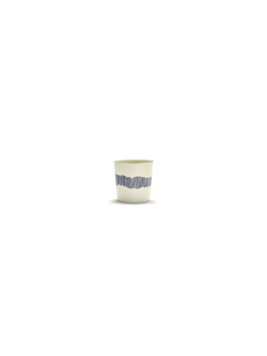 Serax - Ottolenghi - KOFFIEKOP WIT STRIPES BLAUW FEAST - Set van 4