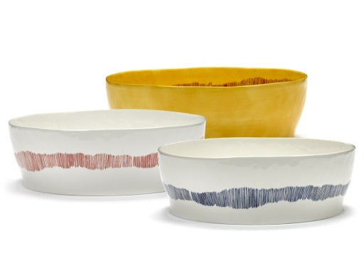 Serax - Ottolenghi - SALADEKOM WIT STRIPES ROOD FEAST