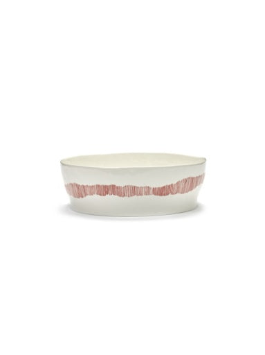 Serax - Ottolenghi - SALADEKOM WIT STRIPES ROOD FEAST