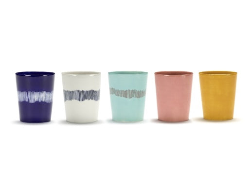 Serax - Ottolenghi - THEEKOP DONKERBLAUW WIT FEAST - Set van 4