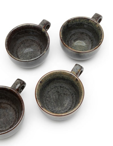Serax - Sergio Herman - CAPPUCCINOKOP + SCHOTEL INDI GREY - Set van 4