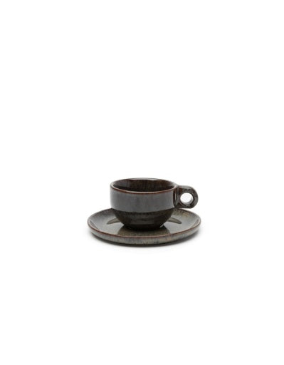 Serax - Sergio Herman - CAPPUCCINOKOP + SCHOTEL INDI GREY - Set van 4