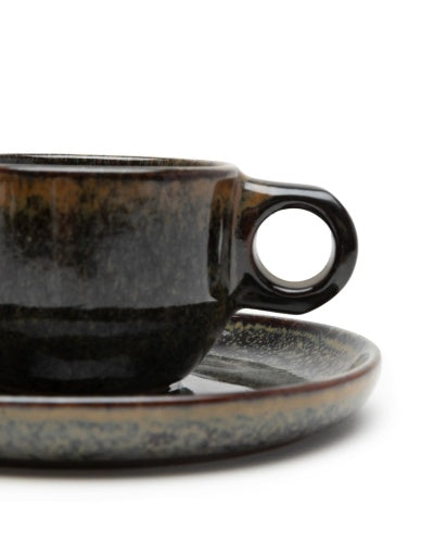 Serax - Sergio Herman - ESPRESSOKOP + SCHOTEL INDI GREY SURFACE - Set van 4