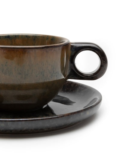 Serax - Sergio Herman - KOFFIEKOP + SCHOTEL CAMO GREEN SURF - Set van 4