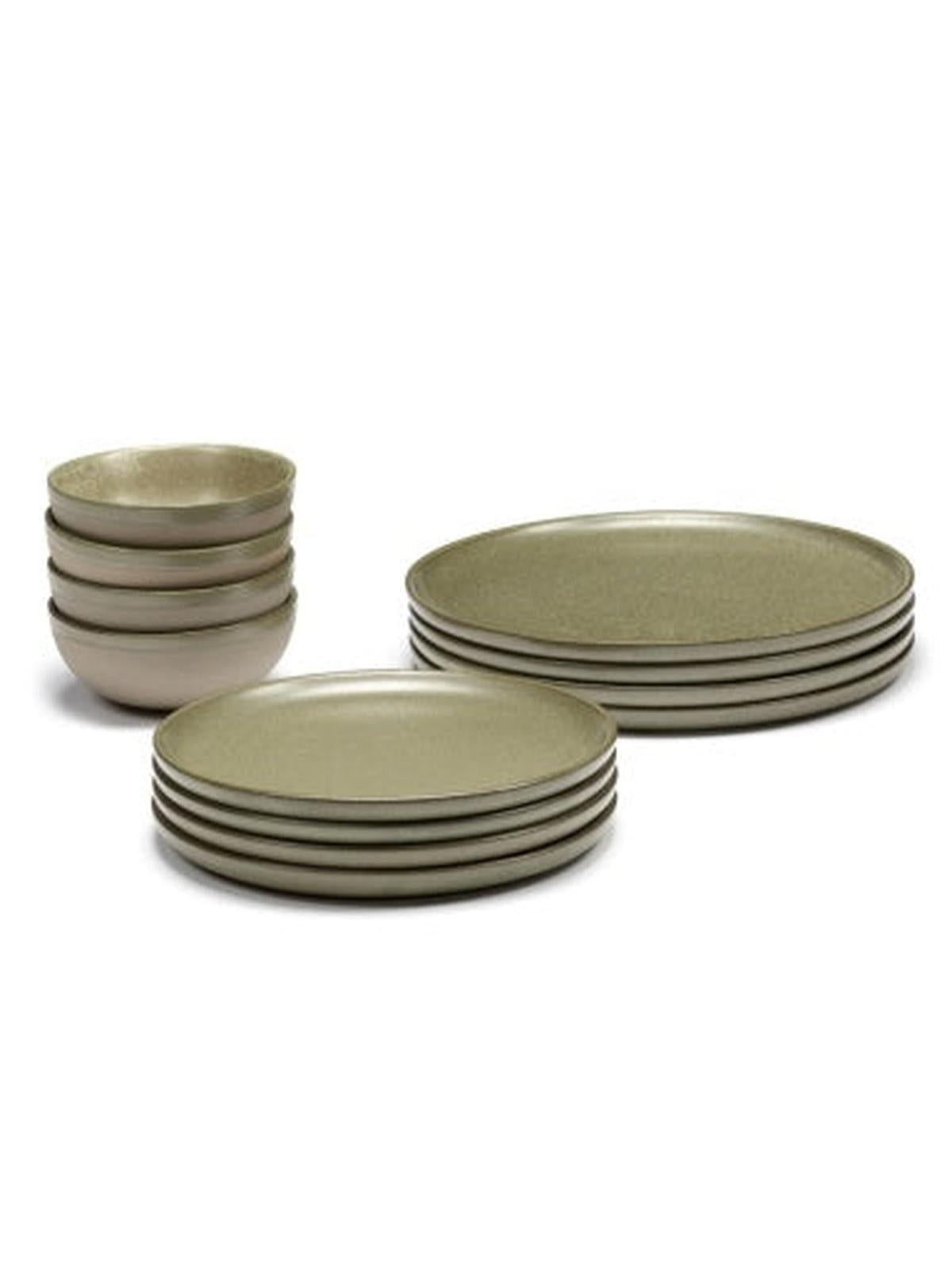 Serax - Sergio Herman - Serviesset 12 Stuks Camouflagegroene Surface