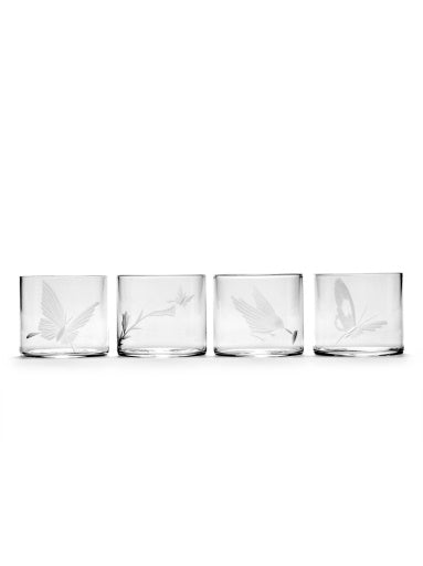 Serax - Tomorrowland - GLAS DIFFERENT ENGRAVEMENTS ASS/4 UNITY - Set van 4