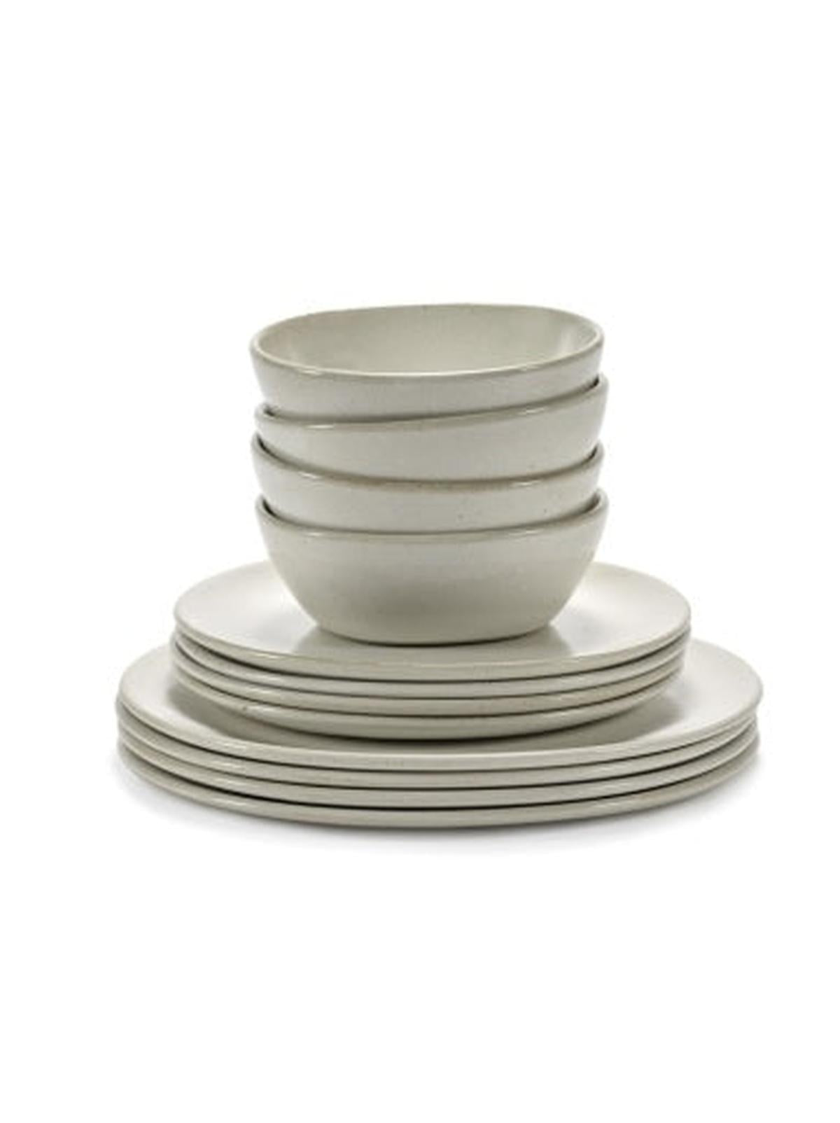 Serax - Uncharted - Dinersets Dinnerset 12 Stuks Gebroken Wit Out of Lines
