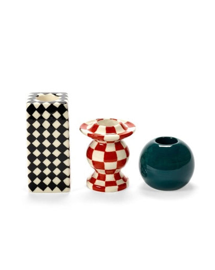 Serax - Wouters &amp; Hendrix - Kaarsenhouder N°2 Rood Wit - Set van 4
