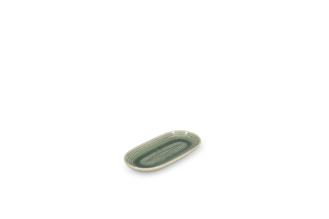 Serveerschaal 23x12cm groen Cameo - Set van 4
