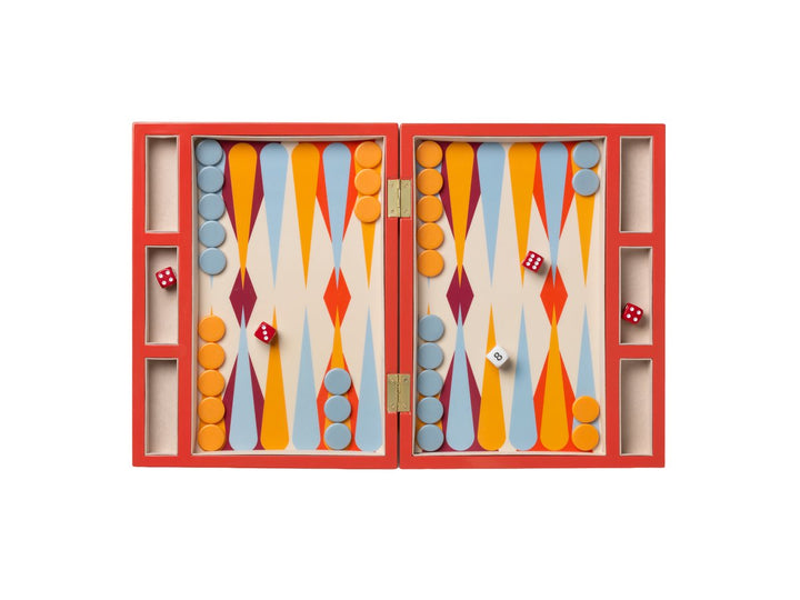 Spel - Backgammon Lacquered - Rood