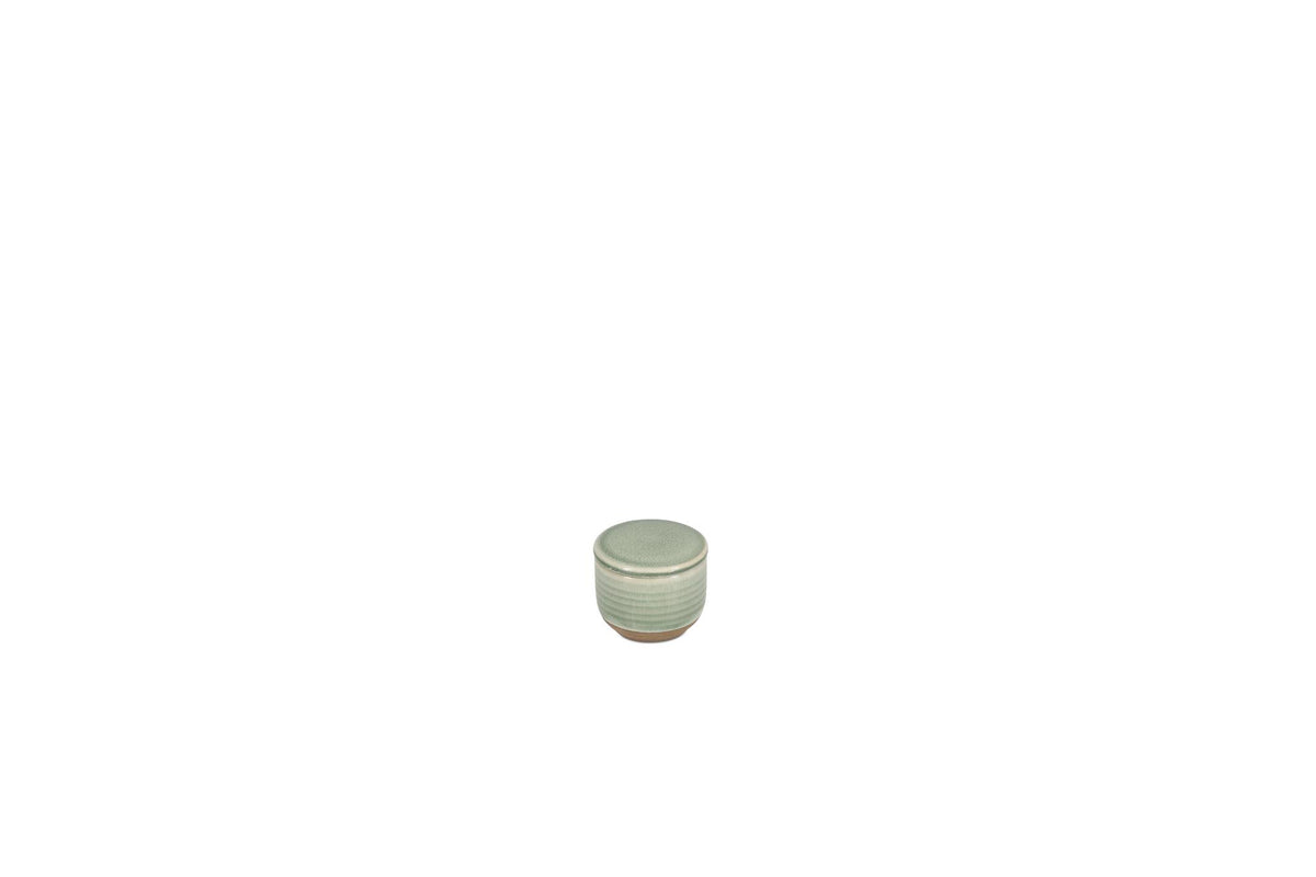Suikerpot 7xH6cm met deksel groen Cameo