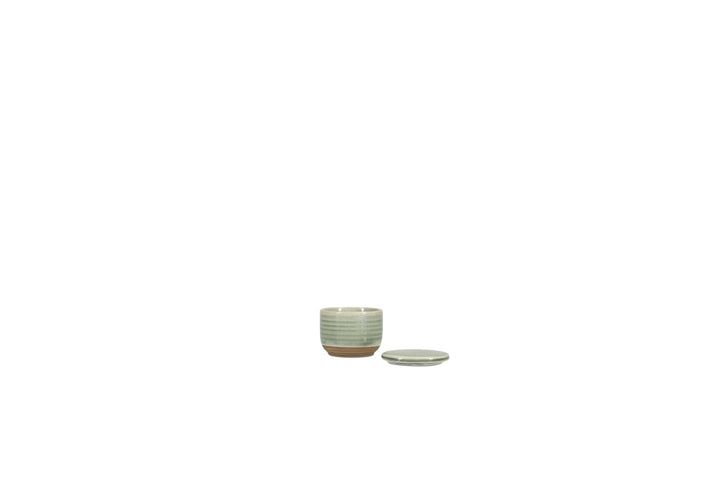 Suikerpot 7xH6cm met deksel groen Cameo