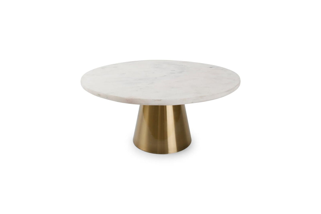 Taartplateau 30xH14cm marmer wit Glint