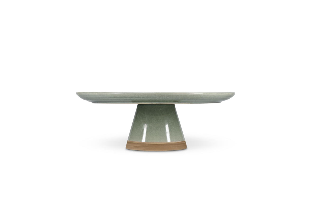 Taartplateau 33,5xH12cm groen Cameo