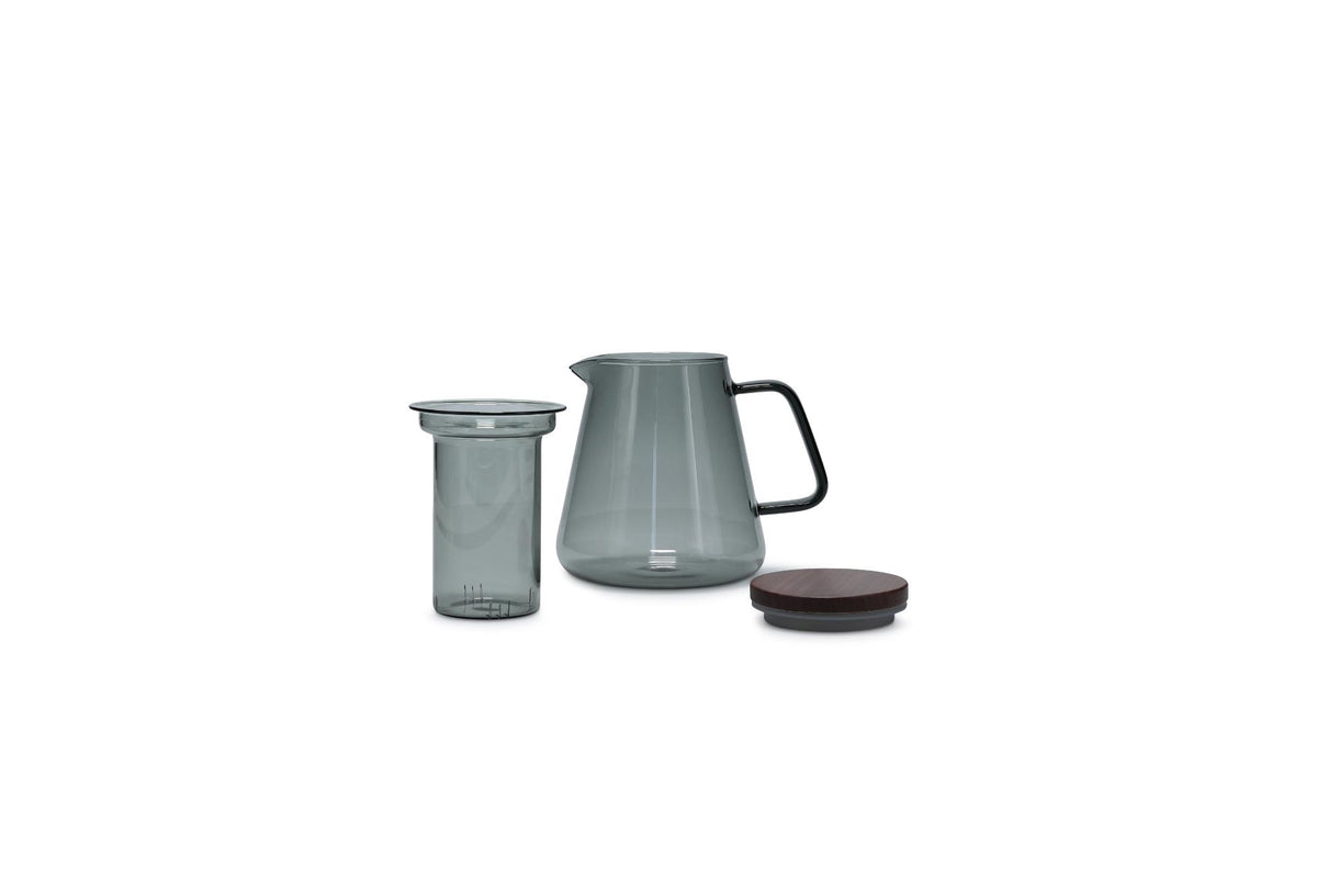 Theepot 93cl met glazen filter en deksel grijs Luma