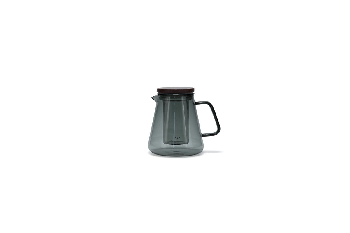 Theepot 93cl met glazen filter en deksel grijs Luma