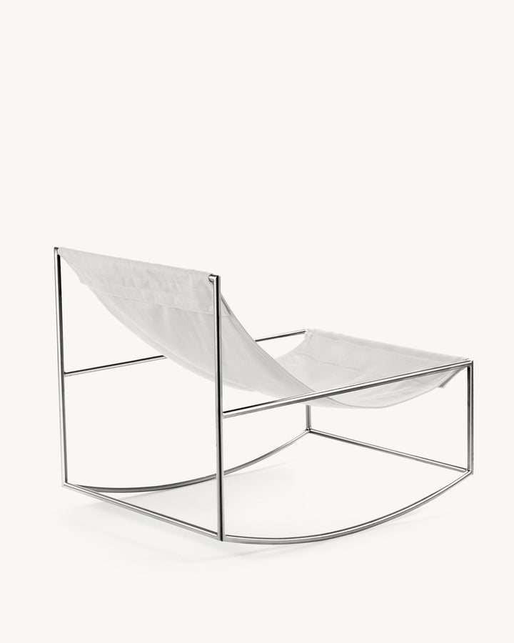 Valerie Objects - muller van severen - Schommelstoel Roestvast Staal/Wit