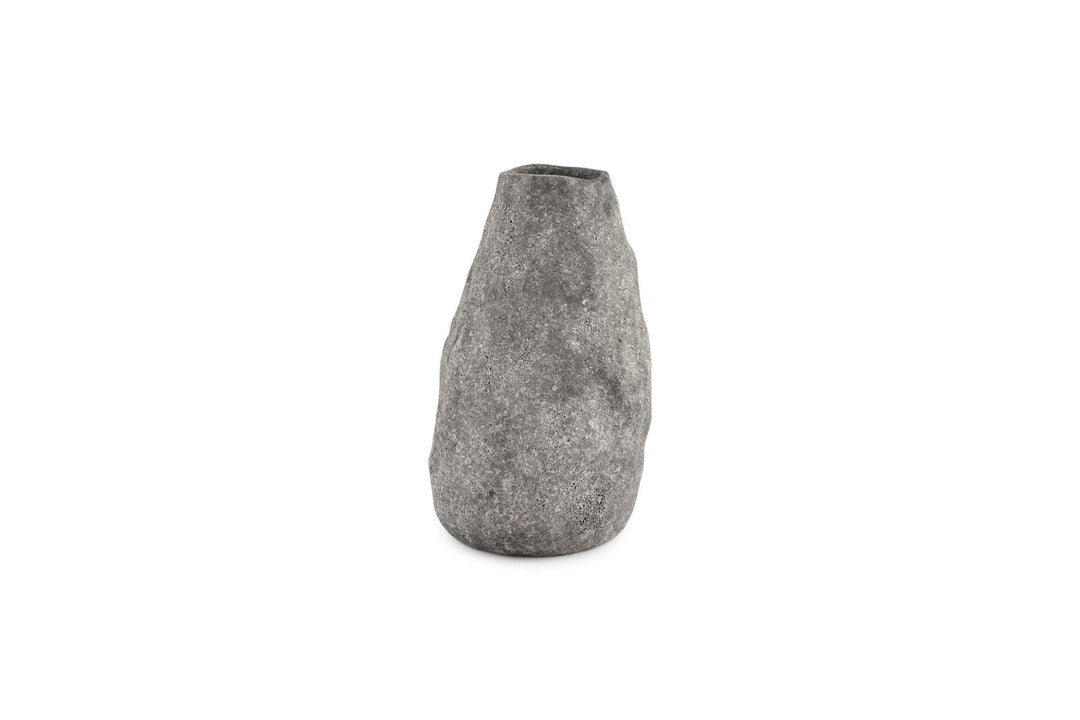 Vaas 14,5xH22cm antraciet Cave