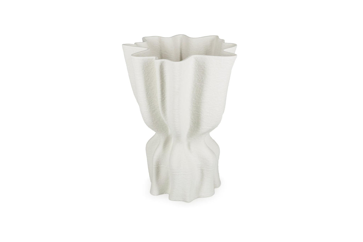 Vaas 22x17,5xH29cm draped white Vea