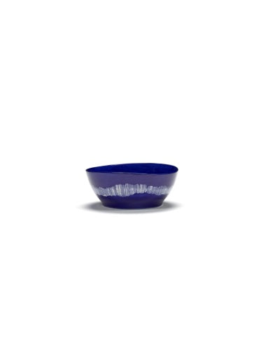 Serax - Ottolenghi - Kom L Donkerblauw Stripes Wit Feast - Set van 4
